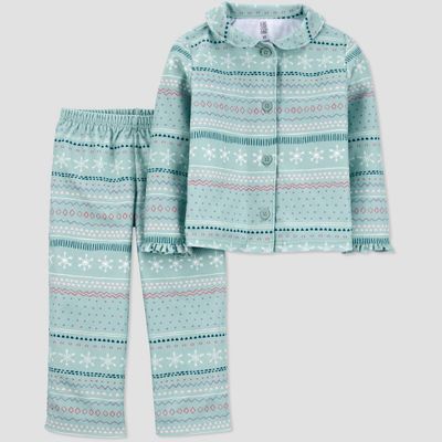 Carters Just One You Toddler Girls Fair Isle Coat Pajama Set