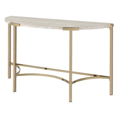 Grand Canal Modern Semi Circle Sofa Table Champagne - miBasics