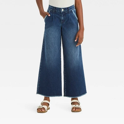 Girl High-Rie Pleated Wide Leg Jean