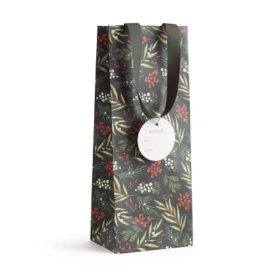 Mistletoe Holly Wine Bag Minted