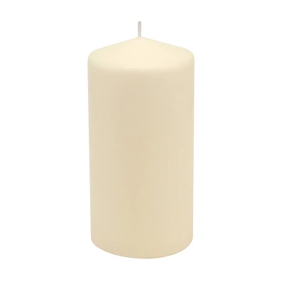 Stonebriar 3pk Tall 3 x 6 65 Hour Long Burning Unscented Ivory Wax Pillar Candle