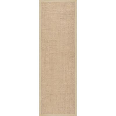 26x12 Machine Woven Orsay Sisal Area Rug Beige - nuLOOM: Indoor Runner, Low Pile, Solid Pattern, Canvas Backing