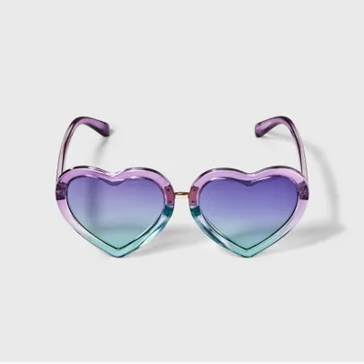 Girls Heart Sunglasses - Cat & Jack Purple/Blue