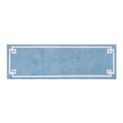 24x72 Geometric Cotton Tufted Bath Rug Blue