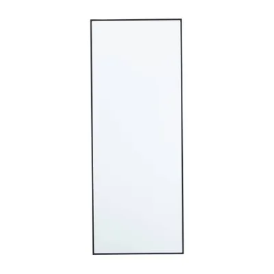 Wood Rectangle Wall Mirror with Thin Frame Black - Olivia & May: Contemporary, No Assembly Required