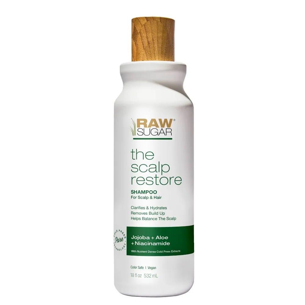 Raw Sugar The Scalp Restore Jojoba + Aloe + Niacinamide Shampoo   20 fl oz