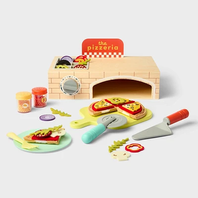 Pizza Party Play Set - Gigglescape: Creative Play Food & Toy Kitchen, 57 Pieces, Ages 3+, Plastic & Wood