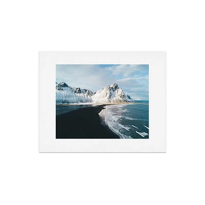 Deny Designs 16x20 Michael Schauer Iceland Mountain Beach Unframed Art Print: Modern Style, Cardstock, Digital Artwork