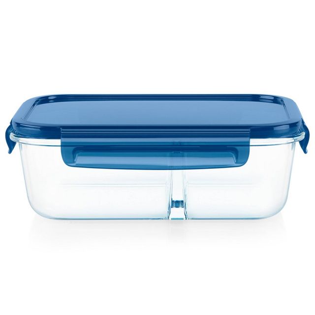 Pyrex 3.8 Cup 3 Compartment Rectangular Mealbox Glass Food Storage Container  : Target