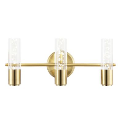 18 3-Light Bolha Minimalist Bubble Acrylic/Iron Wall Sconce Light Brass/Gold - JONATHAN Y: Chic Vanity Lighting Fixture for Bathrooms