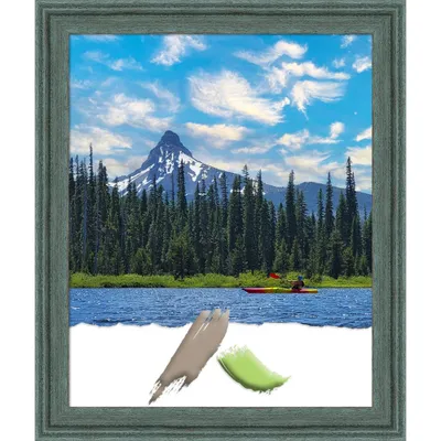 18x22 Opening Size Upcycled Wood Picture Frame Art Teal/Gray - Amanti Art