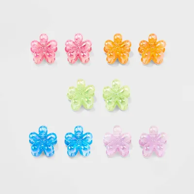 Girls 10pk Iridescent Flower Claw Clips - Cat & Jack