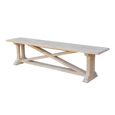 International Concepts Alexa Bench Natural Wood : Modern Rectangular Bed Bench, 400 lbs Capacity