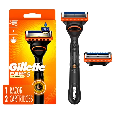 Gillette Fusion5 Power Razor for Men - 1 Gillette Power Razor Handle + 2 Blade Refills