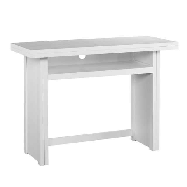 Klint Convertible Console To Extendable Dining Table White - Aiden Lane: Space-Saving, Multi-Functional Furniture