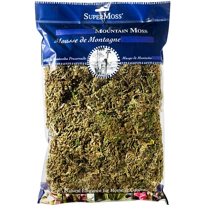 SuperMoss Dried Mountain Moss Decorative Filler - Natural: Sphagnum Soil Conditioner, Organic Matter