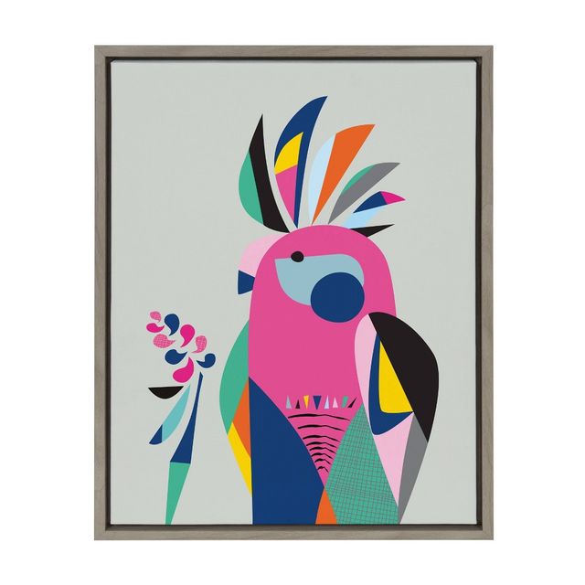 18 x 24 Sylvie Galah Framed Canvas Wall Art by Rachel Lee - Laurel