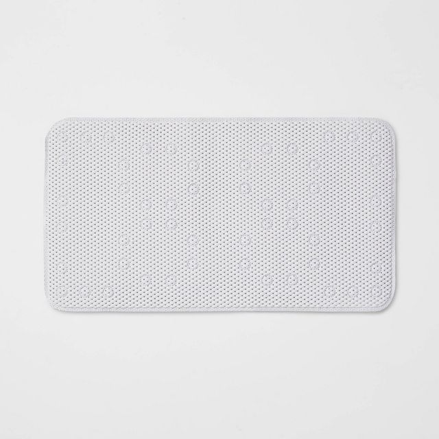 Small Cushion Bath Mat White - Room Essentials: PVC Non-Slip, Molded Texture, Easy to Clean