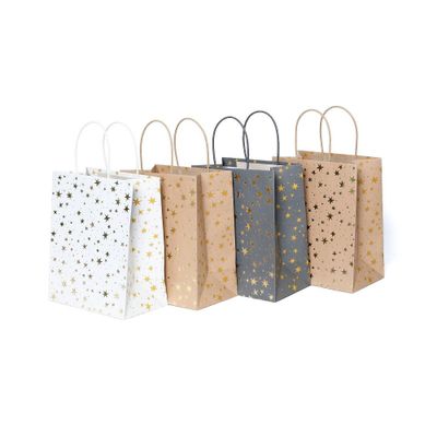 4pk Cub Gift Bags Foil Star Gold - Spritz