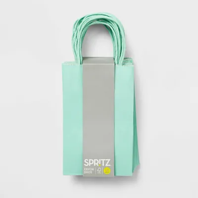 12ct Favor Tote Bag Aqua - Spritz