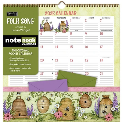 LANG 2025 Folk Song Note Nook Wall Calendar