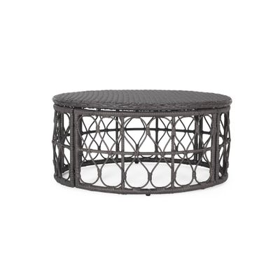 Bruce Outdoor Wicker Coffee Table Gray - Christopher Knight Home