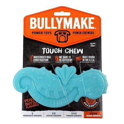 Bullymake Teal Seahorse with Peanut Butter Flavor Tough Chew Dog Toy