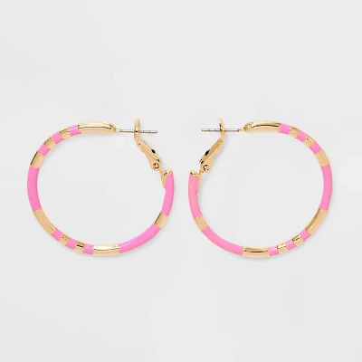 Large Beaded Hoop Earrings
