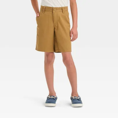 Boys Flat Front At the Knee Chino Shorts