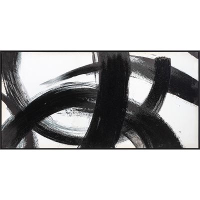 48 x 24 Brushstroke Hand Embellished Framed Canvas Art - Tyler & Finn: Modern Style, Polystyrene Frame, D Ring Mount