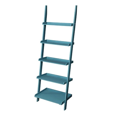 Breighton Home 72.25 French Country Bookshelf Ladder : 5-Tier Storage, Wood Veneer, Stainless Steel Hardware