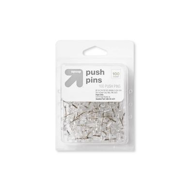 100ct Push Pins Clear - up & up