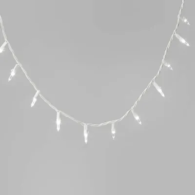 100ct LED Smooth Mini Christmas String Lights Warm White with White Wire - Wondershop