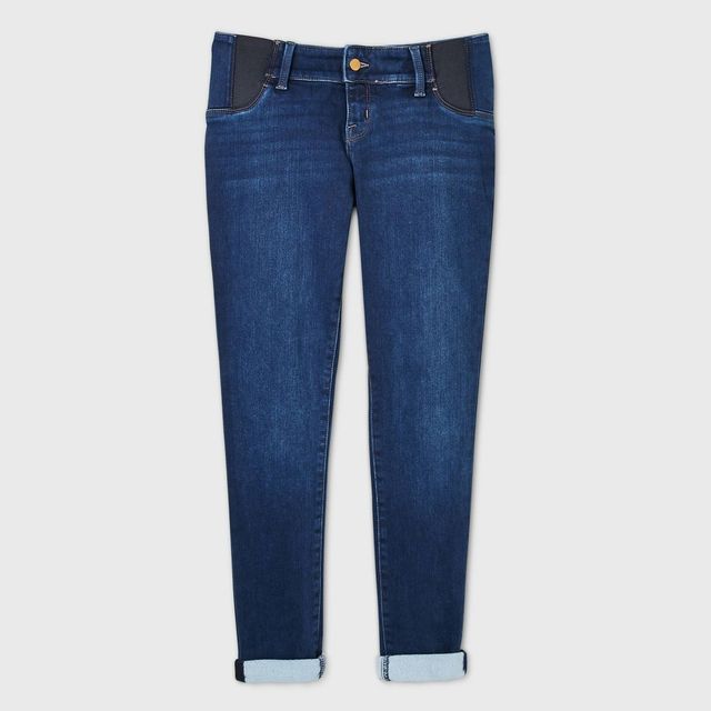 Under Belly Brushed Back Skinny Maternity Jeans