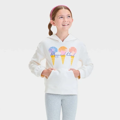 Girl Mermaid Beach Fleece Pullover Sweathirt