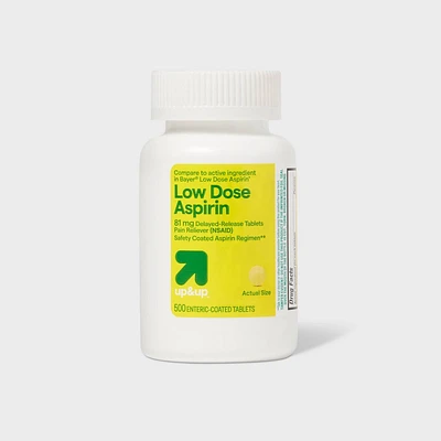 Aspirin (NSAID) Pain Reliever Enteric Safety-Coated Tablets - 500ct - up&up