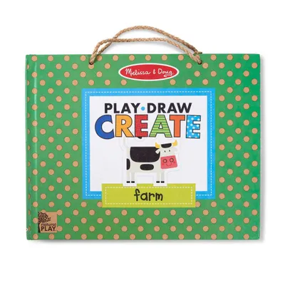 Melissa & Doug Natural Play: Play, Draw, Create Reusable Drawing & Magnet Kit  Farm