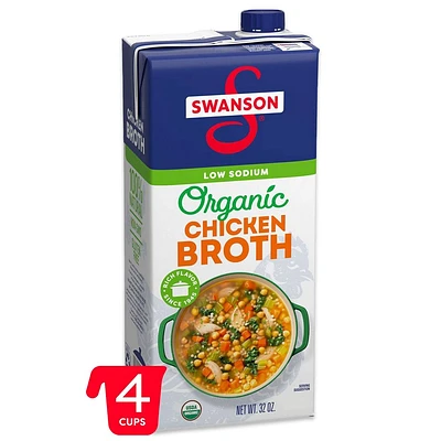 Swanson 100% Natural Gluten Free Organic Low Sodium Free Range Chicken Broth - 32 fl oz