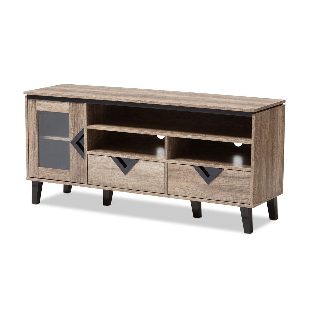 Baxton Studio Cardiff Modern and Contemporary Light Brown Wood 55-Inch TV Stand Baxton Studio Cardiff Modern and Contemporary Light Brown Wood 55-Inch TV Stand