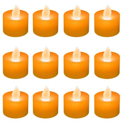 12ct Battery Operated LED Tea Lights : Flameless Beeswax Candles, CR2032 Lithium Battery Included, Lumabase