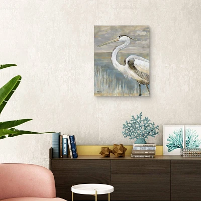 22 x 28 Golden River Heron by Paul Brent Unframed Wall Canvas - Masterpiece Art Gallery: Beachy Bedroom Decor, Vertical Canvas Art