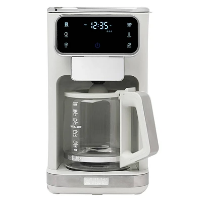 HADEN 12c Hot & Iced Digital Drip Coffee Maker Ivory and Chrome: 60oz Capacity, BPA-Free, Permanent Filter, Electric