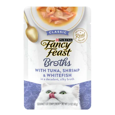 Purina Fancy Feast Lickable Broths Classic Wet Cat Food with Tuna, Fish and Shrimp Flavor - 1.4oz