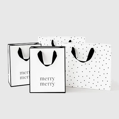 Set of 4 White and Black Dot Gift Bags - Sugar Paper + Target