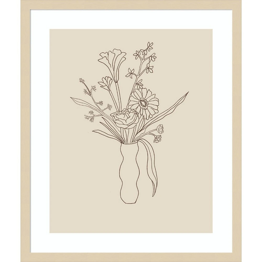 Amanti Art  Floral Study 1 by Kate Aurelia Holloway Wood Framed Wall Art Print: Modern Botanical Decor, Hardwood Frame