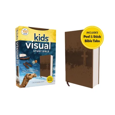 Niv, Kids Visual Study Bible, Leathersoft, Bronze, Full Color Interior, Peel/Stick Bible Tabs - by Zondervan (Leather Bound)