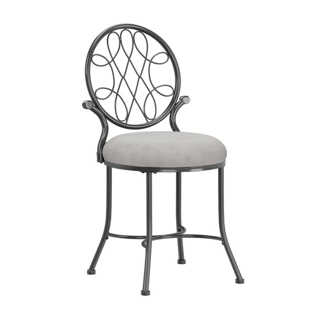 19 OMalley Metal Vanity Stool with Celtic Knot Back - Hillsdale Furniture