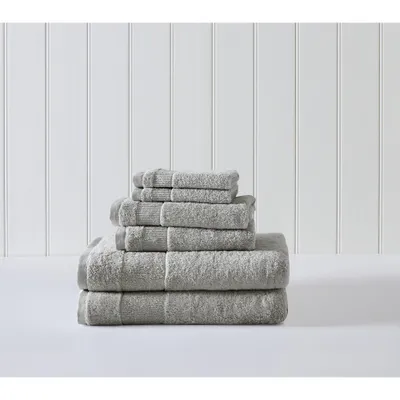 6pc Island Retreat Bath Towel Set Gray - Tommy Bahama: Cotton Terry, OEKO-TEX Certified, Lightweight