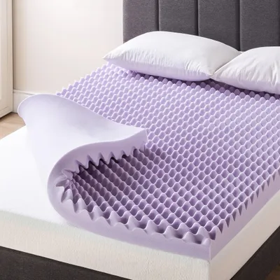 Mellow Egg Crate Memory Foam Lavender Infusion 4 Mattress Topper: CertiPUR-US