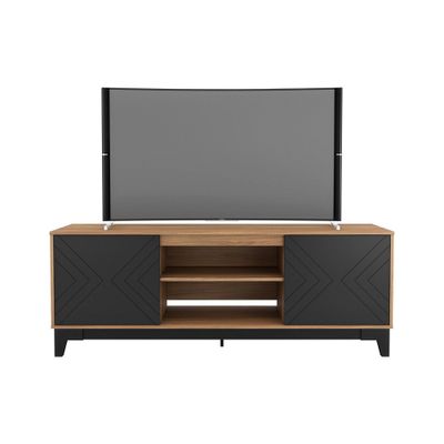 Arrow TV Stand for TVs up to 72  - Nexera: Chevron Texture, Media Console with Shelves